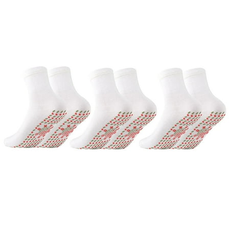

Qcmgmg Warm Ankel High Cozy Heated Socks for Women 3 Pairs Winter Soft Casual Thick Socks