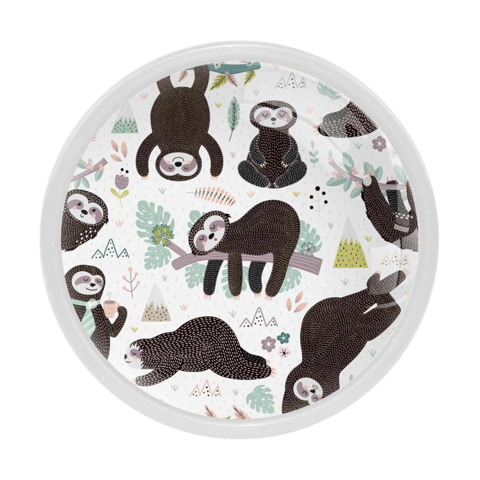 Sloth Handle 4 Pcs Cartoon Sleeping Sloths Knobs for Kitchen Cabinet Cupboard ...