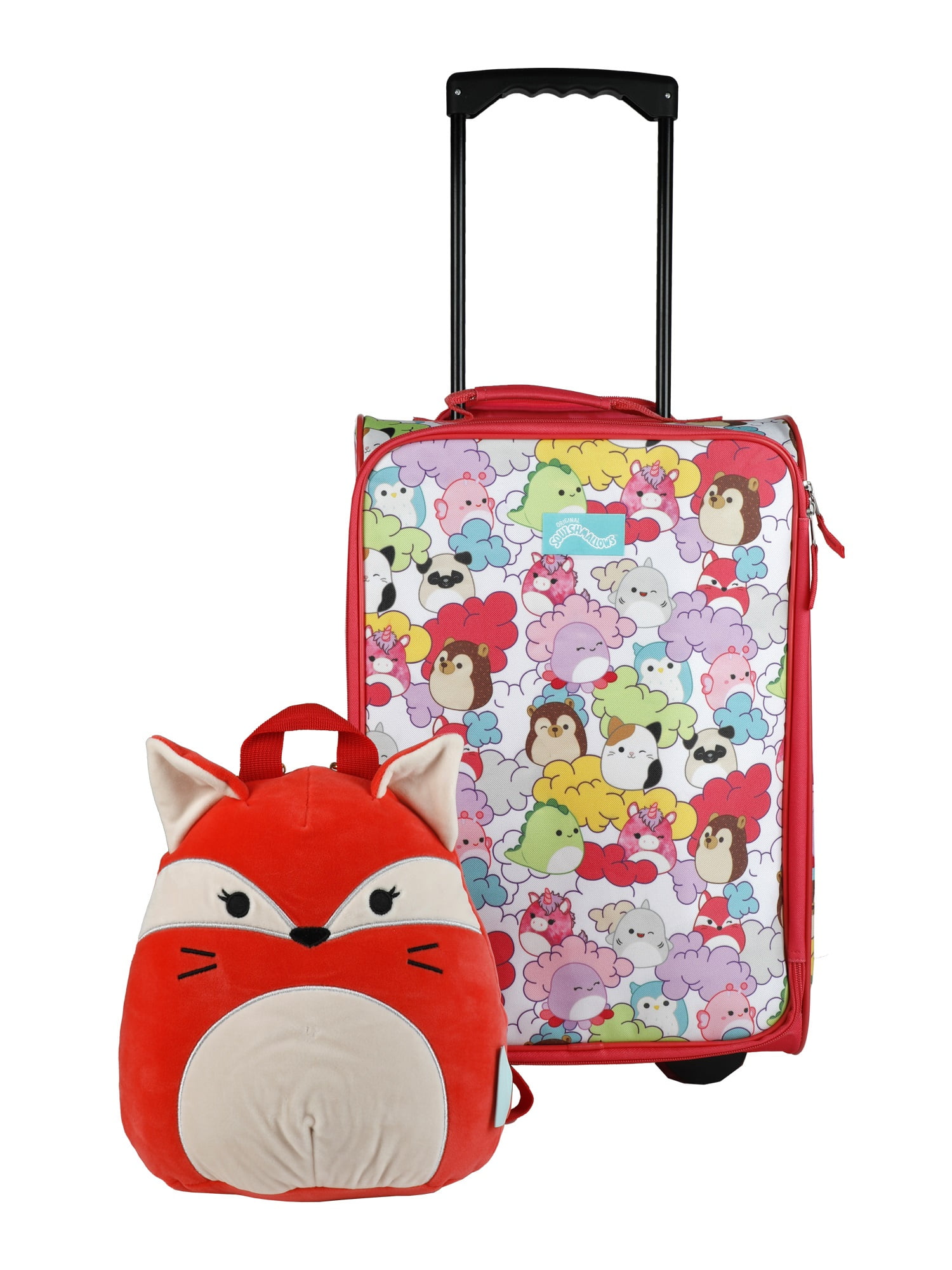 Squishmallows Fifi Fox 2pc  Travel Set with 18" Luggage and 10" Plush Backpack