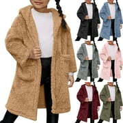 Tranfacy Girls Winter Coat, Girls Winter Jacket, Parka for Girls and Boys Fleece Jackets Kids Outerwear Coat with Pocket