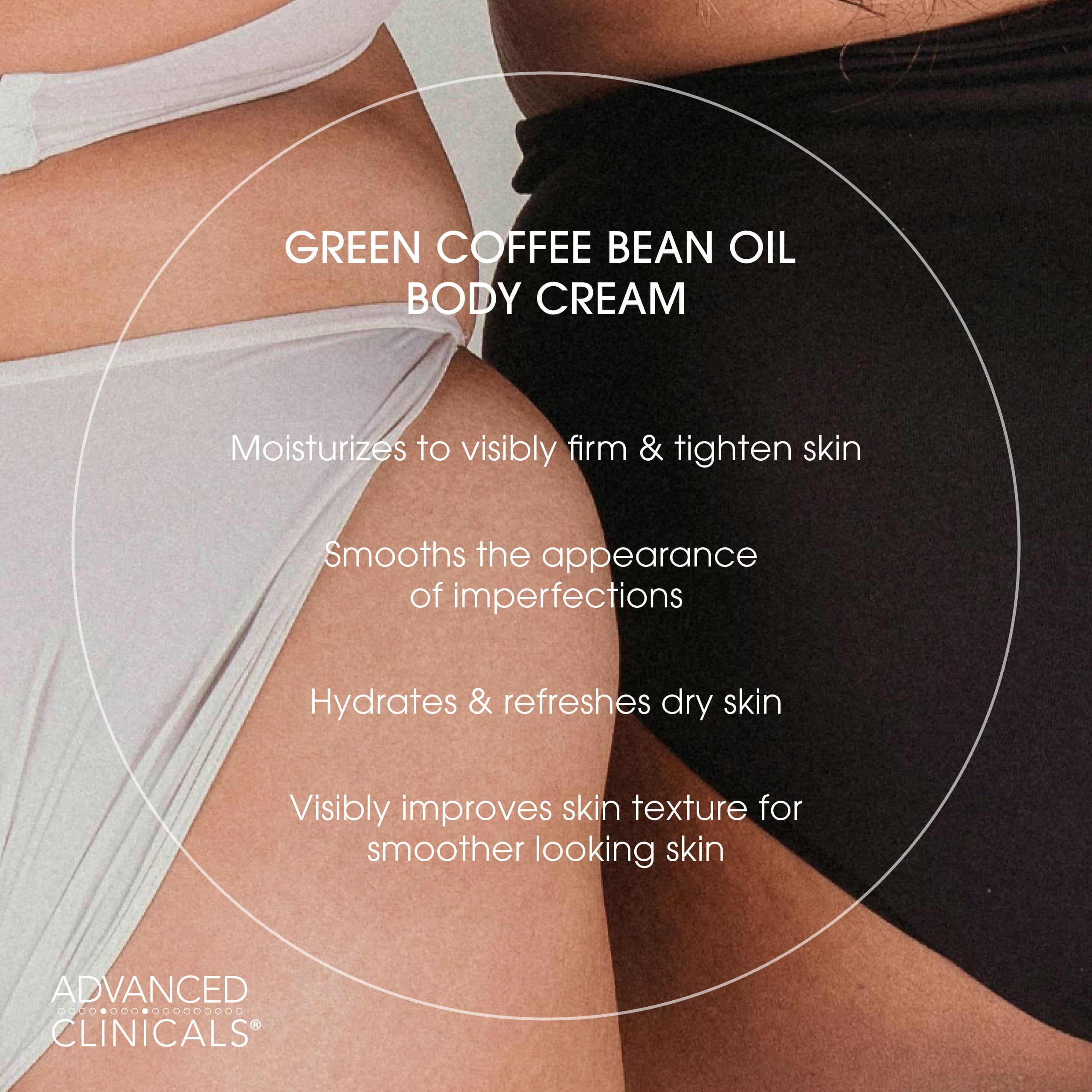 Advanced Clinicals Green Coffee Bean Body Cream and Moisturizing Collagen Body Lotion. Two 16 fl oz