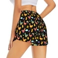 thumbnail image 3 of Vsdgher Flowe Rooster Print Women's Running Double Layer Shorts High Waisted with Pockets Elastic Yoga Workout Athletic Gym Sports, 3 of 8
