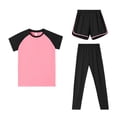 thumbnail image 4 of Paiwinds Kids Solid Color Short Sleeve Top and Shorts Set - Crewneck Pullover with Elastic Waist Shorts, Soft Cotton, Casual Everyday Outfit, 4 of 8