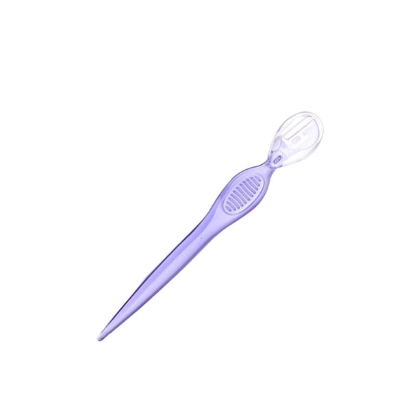 Vogacara Herramienta de maquillaje Suministro de aseo Maquinilla de afeitar para ojos Marrón Afeitadora facial Accesorios de peinado Recortador plantillas de cejas Púrpura transparente