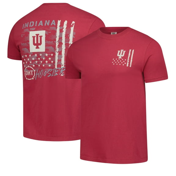 Men's Crimson Indiana Hoosiers Comfort Colors OHT Camo Overlay T-Shirt