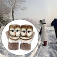 thumbnail image 2 of Mujeres Invierno Guantes Novedad Animal Usando Algodón para Snowboard Esquí Hombres Niñas Papá Búho de café Zulema Guantes de invierno para mujer, 2 of 8