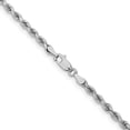thumbnail image 4 of Diamond2Deal 10K White Gold 3.25 mm Diamond-cut Rope Chain Necklace for Mens 28", 4 of 7