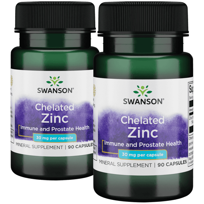 Swanson Chelated Zinc 30 mg 180 Capsules