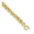 thumbnail image 1 of Diamond2Deal 14K Bracelet en Or Jaune 9.1mm Lien Ouvert Rolo 8 Pouces pour Femmes, 1 of 3