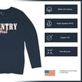 thumbnail image 6 of Country Girl Logo Women's Long Sleeve T-shirt Western Rodeo Style Southern Pride Cowgirl Rustic Feminine Farm Life Ranch, 6 of 7