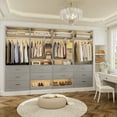 thumbnail image 4 of Homieasy 48" Walk-in Closet System - Heavy Duty Closet Organizer with 5 Wood Drawers, 2 Hanging Rods & 7 Shelves (48"L x 15"W x 80"H) for Bedroom, Entryway, Modern,Gray, 4 of 7