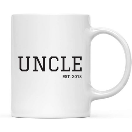 

CTDream Personalized 11oz. Baby Pregnancy Announcement Coffee Mug Gift Uncle Est. 2022 1-Pack Custom Year Christmas Birthday Gift Ideas