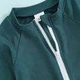 thumbnail image 4 of Bagilaanoe Toddler Baby Girl Boy One-Piece Swimsuit Long Sleeve Zipper Rashguard Swimwear 3M 6M 12M 2T 3T 4T Kids Bathing Suit, 4 of 7