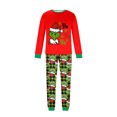 thumbnail image 4 of Moonsky-Red/Green Christmas Family Pajamas Matching Set Christmas Print Long Sleeve Tops and Green Plaid Pants Loungewear Soft Sleepwear#Men XL, 4 of 4