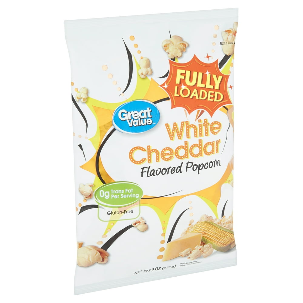 Great Value White Cheddar Flavored Popcorn, 9 Oz