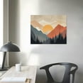 thumbnail image 3 of JEUXUS Framed Canvas Print Wall Art Woodland Nursery Decor Sunrise Pastel Mountain River Nature Wilderness Modern Art Decorative Boho Relax/Zen for Living Room, Bedroom, 3 of 4