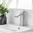 thumbnail image 6 of ANGELES HOME Waterfall Bathroom Sink Faucet Vessel Sink Faucet, Single Handle Bathroom Faucet 1 Hole Bowl Lavatory Vanity Faucet, Brushed Nickel, 6 of 7