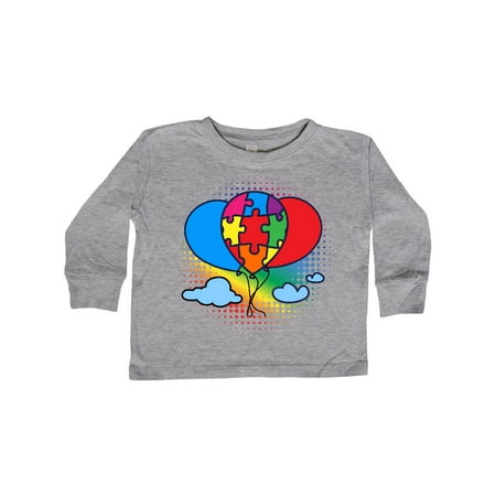 

Inktastic Autism Awareness Puzzle Ribbon Balloon Gift Toddler Toddler Girl Long Sleeve T-Shirt