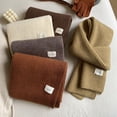 thumbnail image 2 of Bufanda de punto de color sólido para mujer, otoño e invierno, cálida y gruesa, para parejas, para hombres y parejas, 2 of 6