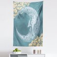 thumbnail image 1 of Moon Tapestry, Vintage Crescent Moon with Grumpy Facial Expression Abstract Hand Drawn Style, Fabric Wall Hanging Decor for Bedroom Living Room Dorm, 5 Sizes, Slate Blue Mustard, by Ambesonne, 1 of 1