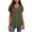 Army Green, variant on Women's V-Neck Tunic Blouse Casual Cinched Waist Short Sleeve High-Low Hem Stretch Knit Top, Black M
