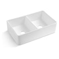 thumbnail image 7 of 32" L x 20" W Ceramic Double Basin Farmhouse Kitchen Sink with Basket Strainer, 7 of 7