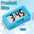 thumbnail image 2 of 3 Pcs Mini Digital Clock Small Digital Clock Stick on Battery Operated Self Adhesive Bracket for Car Dashboard Fridge (Blue), 2 of 6