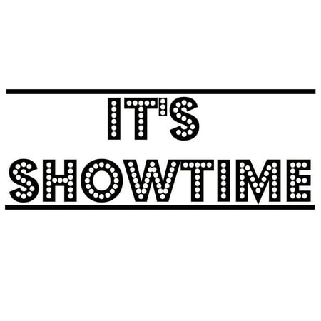 VWAQ It's Showtime Vinyl Wall Decal Decor Home Theater Drama Wall Stickers Quotes Movies Theatrical Quote