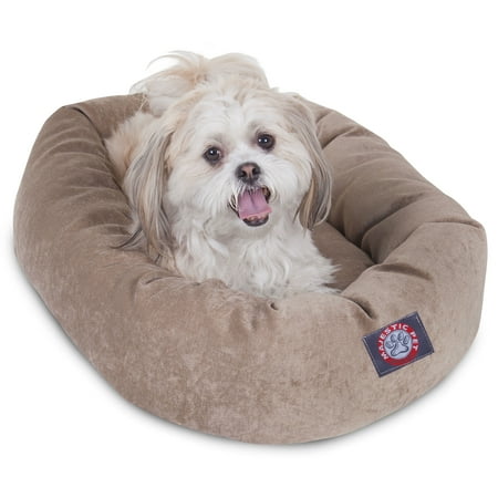 UPC: 0788995522577 | Majestic Pet | Villa Velvet Bagel Pet Bed For Dogs  Pearl  Small