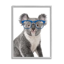 Stupell Industries Wild Koala Wearing Glasses Animal Animals & Insects Painting Gray Framed Art Print Wall Art