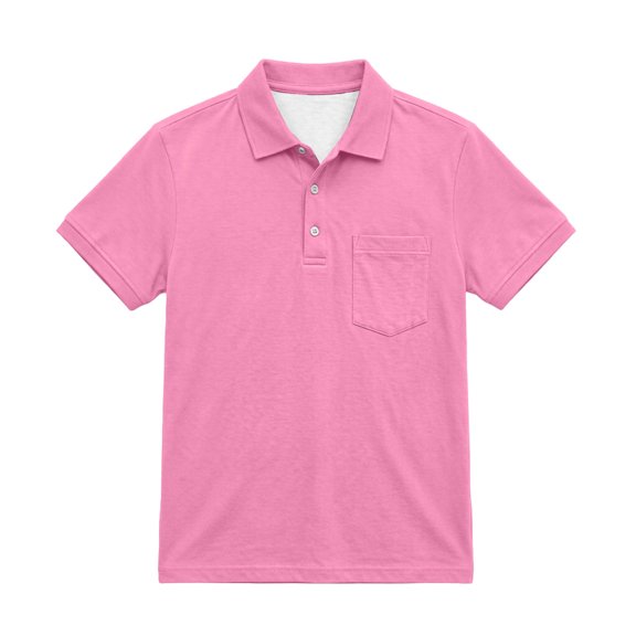 Tsesme Boys School Uniform Short Sleeve Tops, Lapel Collar Button down Summer Shirt with Pockets 2-15 Years 12T