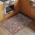 thumbnail image 2 of 2x3 Ft Entryway Area Rug, Red Brick Wall Kitchen Rug Runner Washable Floor Mat, Vintage Farmhouse Stone Rocks Geometric Print Non Slip Indoor Door Mat Throw Carpet for Bathroom Living Room Bedroom, 2 of 8