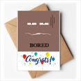 thumbnail image 1 of Bored Brown Emotion Stare Shut Wedding Cards Congratulations Greeting Envelopes, 1 of 3