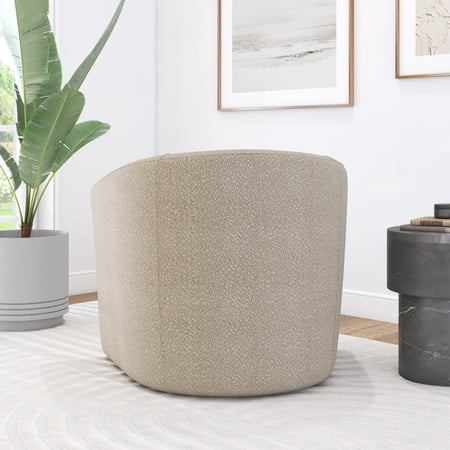 MAINSTAYS BOUCLE SWIVEL ACCENT CHAIR, TAUPE