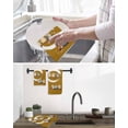 thumbnail image 5 of Japanese Style Kitchen Dish Towels for Drying Dishes Set of 2, Brown Country Vintage Owl Birds Branches Waffle Weave Microfiber Hand Tea Bathroom Towels Quick Dry & Absorbent Towel 12x12, 5 of 7