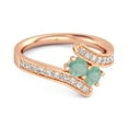 thumbnail image 2 of 0.10 Ctw Emerald 925 Sterling Silver Rose Vermeil Split Shank Bypass Valentines Day Gifts Ring, 2 of 3