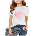 thumbnail image 2 of LUOGENLI Cute Summer Tops for Girls 10-12 Not Cropped Girls Short Sleeve T Shirts Kids Summer Tops Crewneck Tees 3 13 Years Cute Tops for Girls 12-14 Tank Tops for Girls 10-12 Tight 3-4 Years, 2 of 7