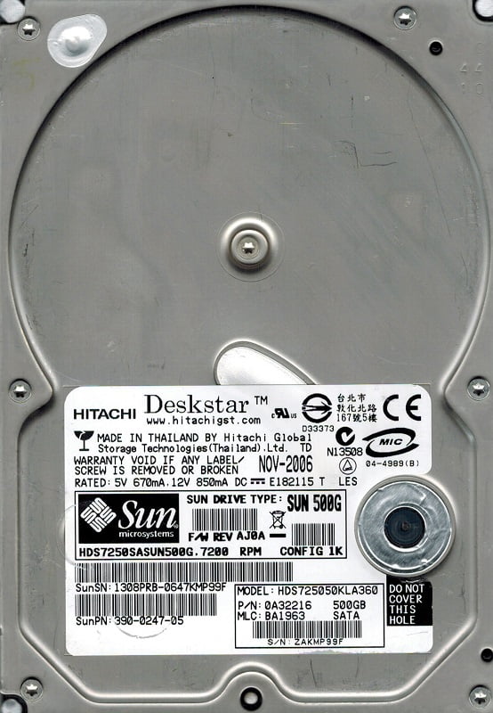 0A58934 MLC Hitachi HTS723220L9A360 200GB P//N DA2459