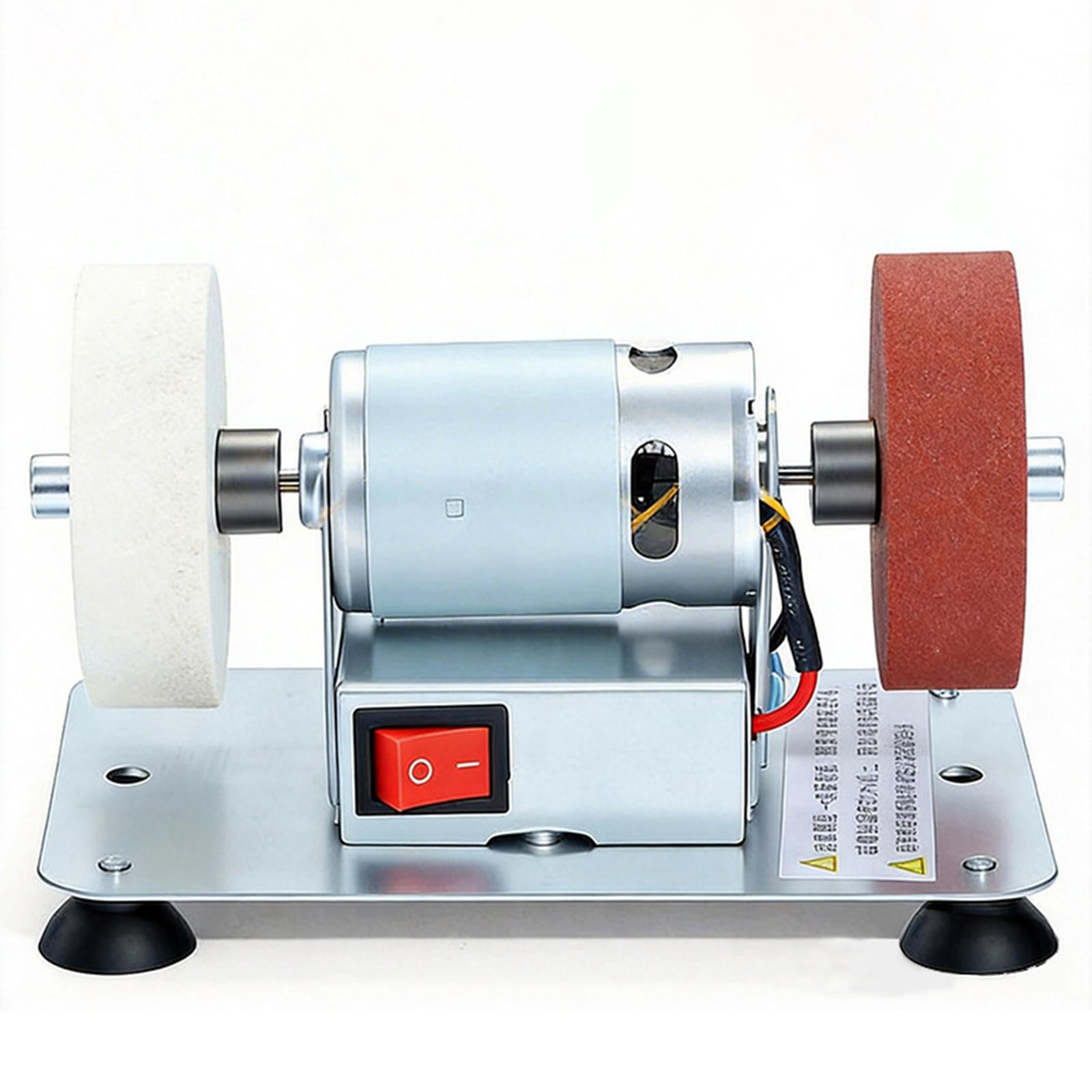 Fzaqwen Mini Bench Grinder DIY Bench Grinding Tool for Farmhouse Home Edge Polishing Steel base