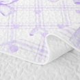 thumbnail image 5 of Erosebridal Purple Coquette Bow Quilt Full For Girls,Kids Plaid Print Bowknot Full Bedspread Sets,3pcs, 5 of 7
