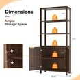 thumbnail image 6 of Ktaxon Fluted 6-Tier Bookshelf, 71" Modern Sturdy Bookcase with Storage Cabinet, Walnut, 6 of 17