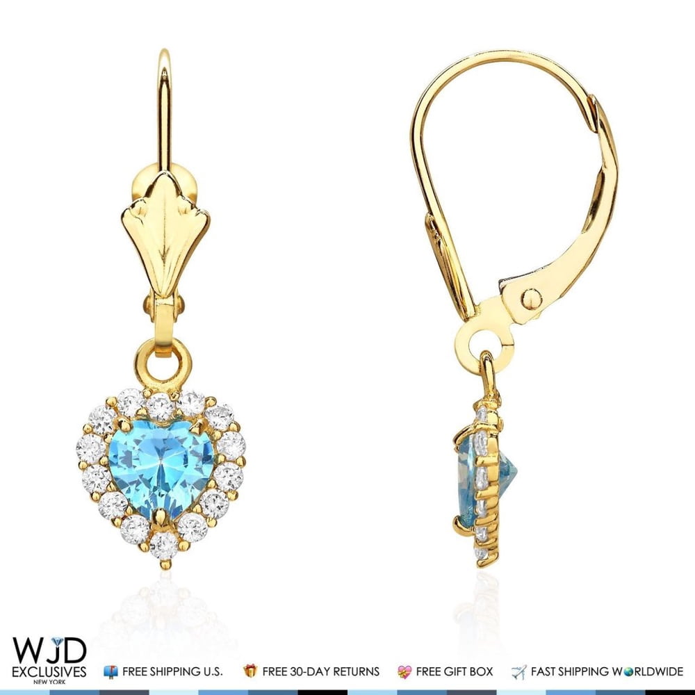 heart shaped leverback earrings