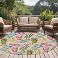 thumbnail image 4 of Summer Slippers Round Area Rug 6Ft Washable Circle Rugs for Bathroom Office, Watercolor Flip Flops Ocean Beach Light Brown Non-Slip Carpet Floor Mats Indoor Outdoor Carpet Runner Aesthetic Home Decor, 4 of 8