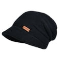 thumbnail image 2 of Guiexla Women Winter Hat Wide Short Brim Elastic Solid Color Soft Warm Thick Plush Cold Resistant Anti-slip Winter Outdoor Knitted Cap, 2 of 8