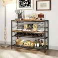 thumbnail image 2 of Costway 41" Wine Rack with 4 Glass Holders Wide Countertop Middle & Bottom Storage Shelves, 2 of 10