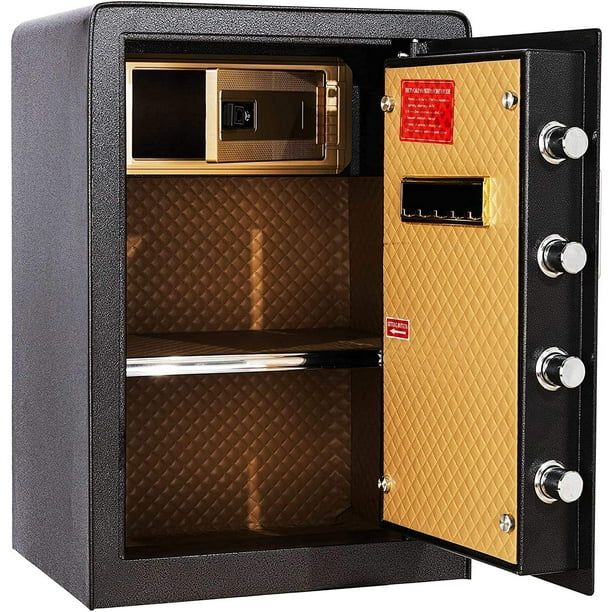 Security Safe Box 2.3 Cubic Feet Digital Money Box with Double Safety