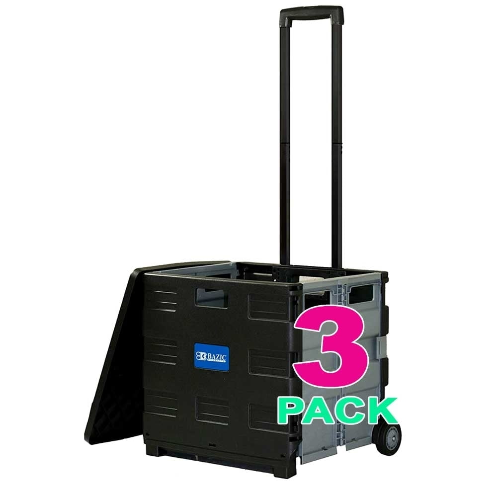 Collapsible Folding Utility Rolling Carts With Lid Cover. Telescopic