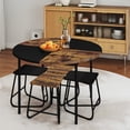 thumbnail image 4 of Gymax 5PCS Dining Set for 4 47'' Round  Kitchen Table & 4 Stools w/ Wooden Tabletop, 4 of 10