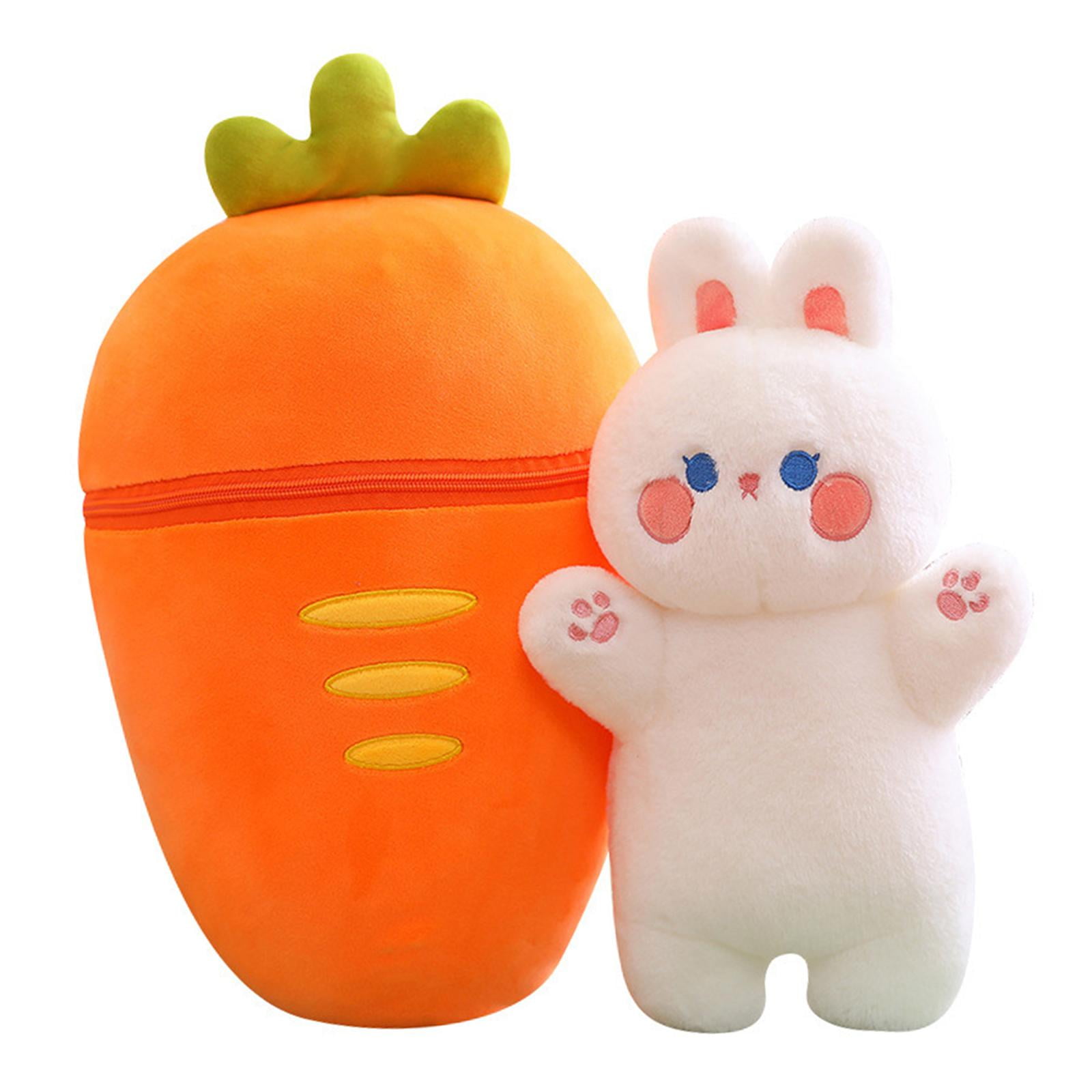 LeeQinersw Carrot Pillow Stuffed Animal Novelty Stuffed Doll Toy Zip up Carrot Hideaway for 40cm Rabbit