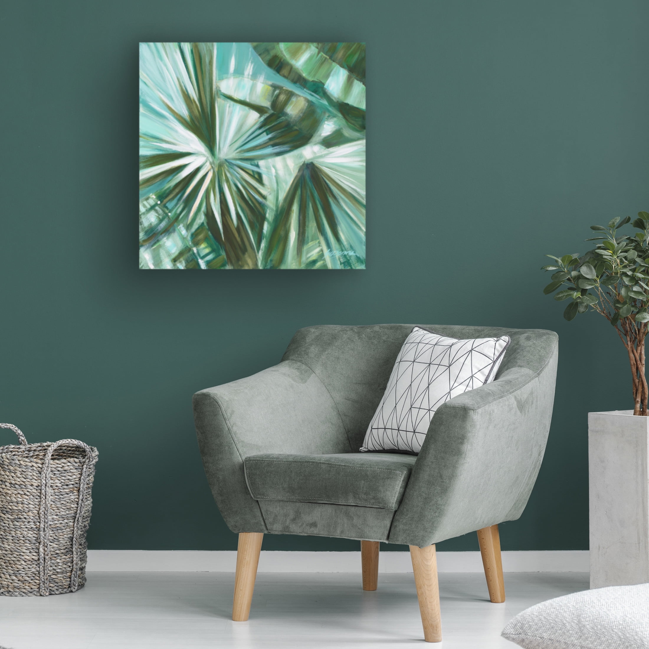 Canvas Wall Art - Suzanne Wilkins 'Verde Jungle' Wall Art for Living Room, Bedroom, or Office Décor by Trademark Fine Art - 24 x 24 Inches